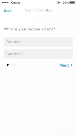Mobile College Application question group page