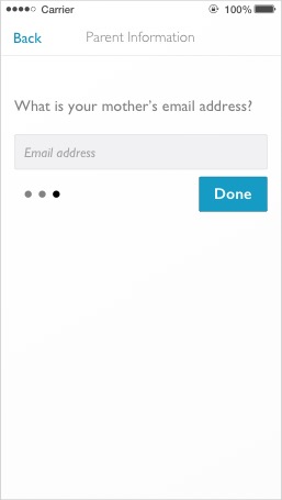 Mobile College Application question group page